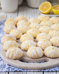 Homemade lemon cookies with cracks