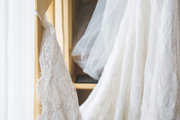 Fototapeta na wymiar White wedding dress