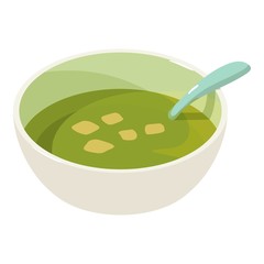Soup icon, isometric 3d style
