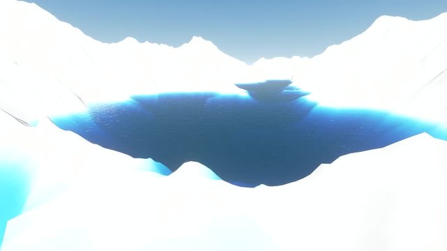 Aerial iceberg landscape clear blue sky