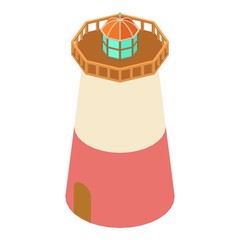 Lighthouse signal icon, isometric 3d style