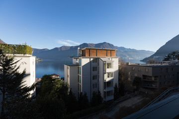 Building on Lugano lake