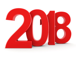 3D rendering 2018 New Year red digits
