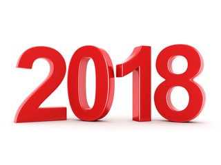 3D rendering 2018 New Year red digits