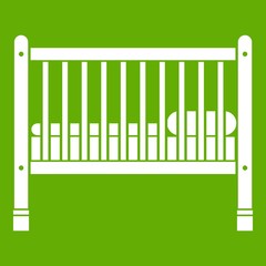 Baby bed icon green