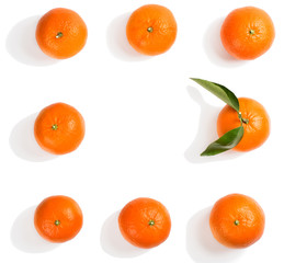 Whole tangerines. Above view.