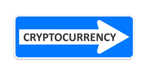Fototapeta premium german one way sign with the word cryptocurrency