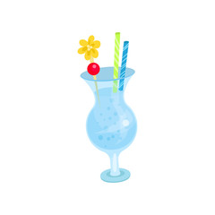 Summer tropical cocktail cartoon vector Illustration