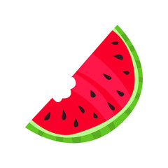 Slice of ripe watermelon cartoon vector Illustration