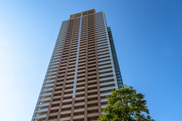 Obraz na płótnie Canvas 千葉県　市川の高層ビルと青空１