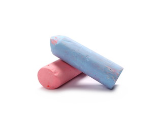 Colorful chalks isolated on white background