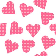 Happy Valentine's day. pattern of red hearts