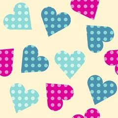Happy Valentine's day. pattern of red hearts
