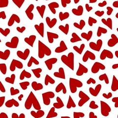 Happy Valentine's day. pattern of red hearts