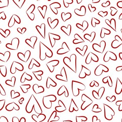Happy Valentine's day. pattern of red hearts