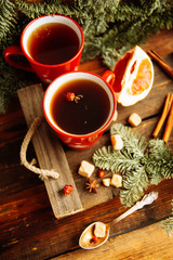 hot lemon honey tea warming drink scarf cozy autumn leaves