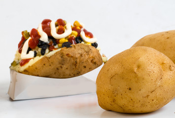 hot potato image in the oven