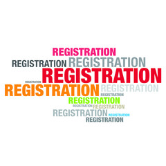 Registration word typography design