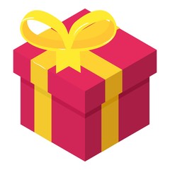 Christmas gift icon, isometric 3d style