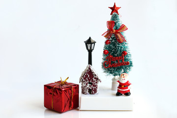 Colorful Christmas characters and decorations