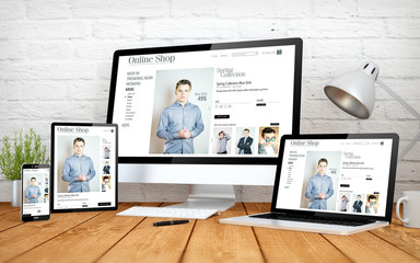 online shop website responsive design screen multidevices