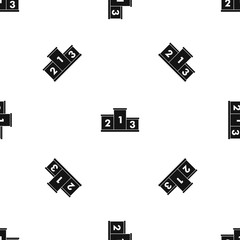 Fototapeta na wymiar Podium winners pattern seamless black