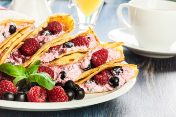 Delicious tasty homemade traditional crepes