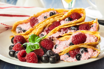 Delicious tasty homemade traditional crepes