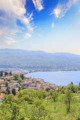 Obraz premium Beautiful view of the coast of Lake Ohrid in Macedonia
