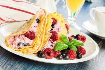 Delicious tasty homemade traditional crepes