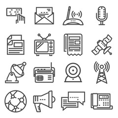 Linear communication icons set. Universal communication icon