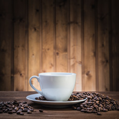 coffe cup on the wooden table