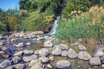 Ein Eyov Waterfall in Tabgha, Sea of Galilee, Israel