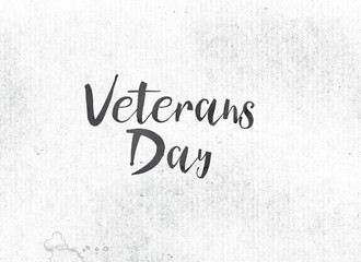 Veterans Day Concept Painted Ink Word and Theme