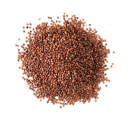 Naklejka premium Quinoa on white background. top view