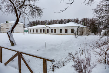 MOSCOW REGION, RUSSIA - DECEMBER 9, 2017: Architecture of the winter historical Manor Serednikovo. Built in the 18th century
