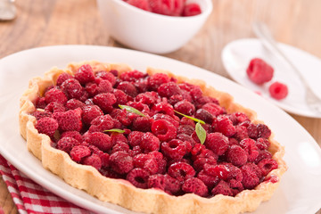 Raspberry tart. 