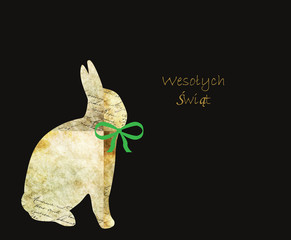 Wielkanoc, wesołych świat,karta z życzeniami, króliczek