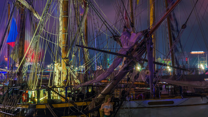 SAILING VESSEL -  Replica of a brig from the 18th century - obrazy, fototapety, plakaty
