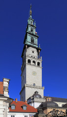 Poland, Silesia province, Czestochowa - 2014/10/29: Jasna Gora Pauline Order Monastery - the monastery tower