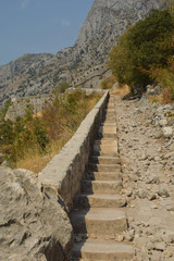 Fototapeta na wymiar Kotor, Fortress St.Ivan at the foot of Lovćen mountain, Montenegro