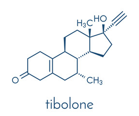 Tibolone endometriosis drug molecule. Skeletal formula.