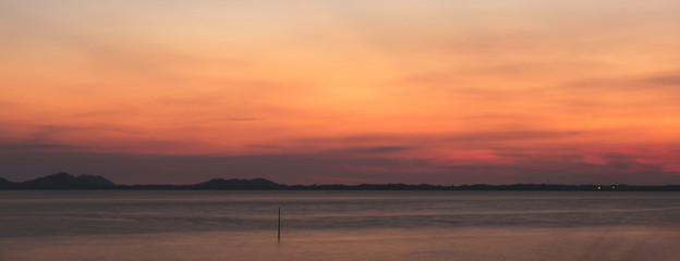 Fototapeta na wymiar Sea and sunset on background