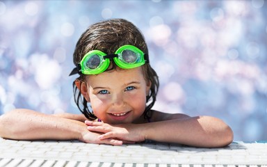 Child in pool.