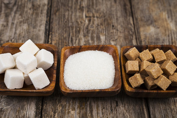 Three bowls with sugar