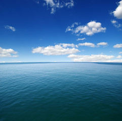Blue sea water surface