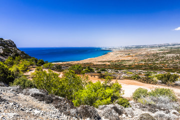The endless coast of the island of Cyprus