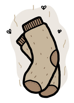 recommend clip art: bad smell socks / cartoon vector and illustration, hand drawn style, isolated on white background.