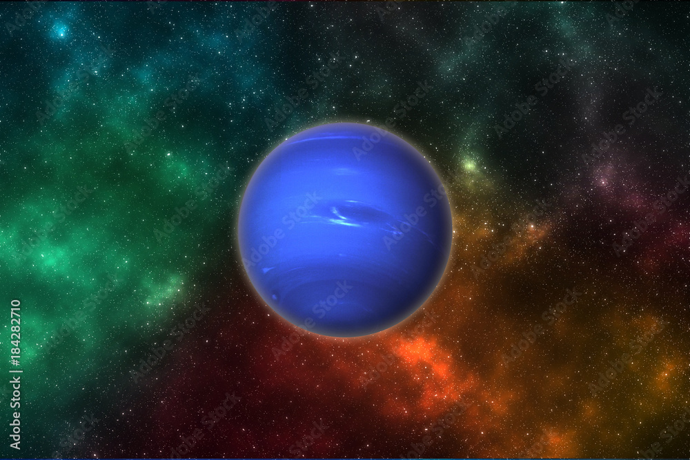 Wall mural neptune planet in outer space. elements of this image furnished by nasa
