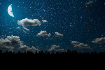 Obraz na płótnie Canvas backgrounds night sky with stars and clouds.